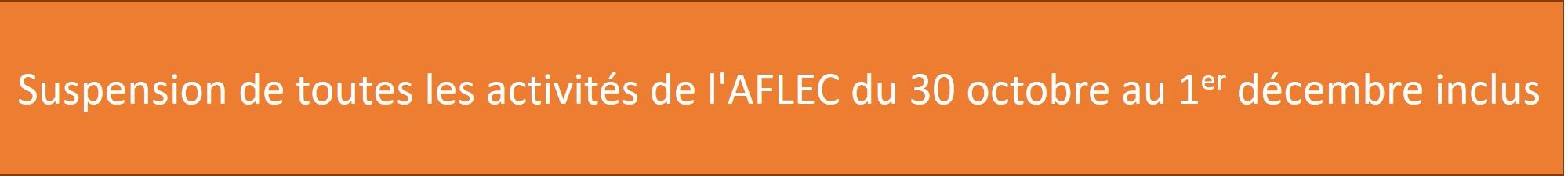 CORONAVIRUS Suspension activités du 30 octobre au 1er décembre