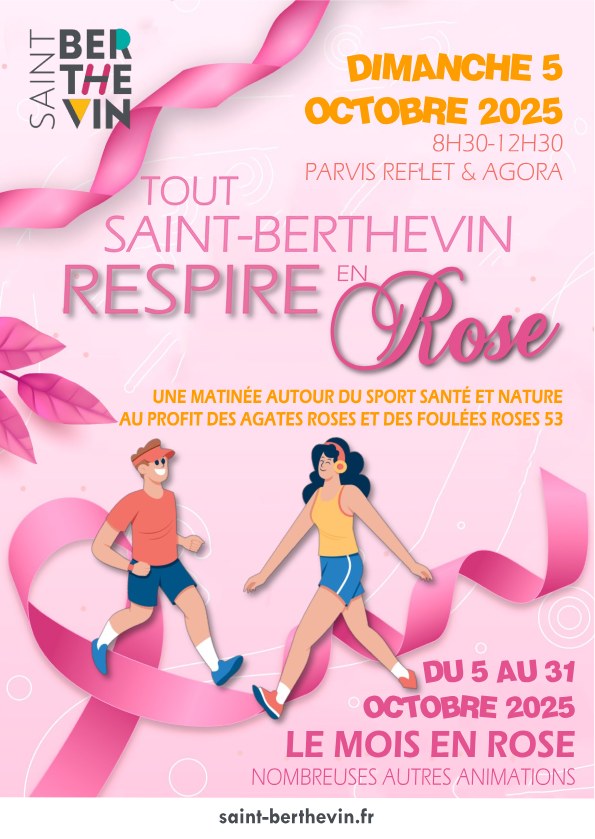 Flyer page 1 - Tout Saint-Berthevin Respire en Rose 2025.