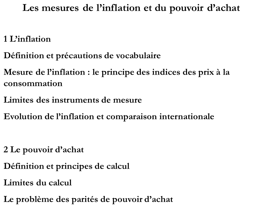 "Les mesures de l’inflation et du pouvoir d’achat" (pdf)