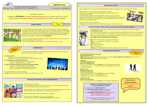 Les activités proposées en septembre et octobre 2019